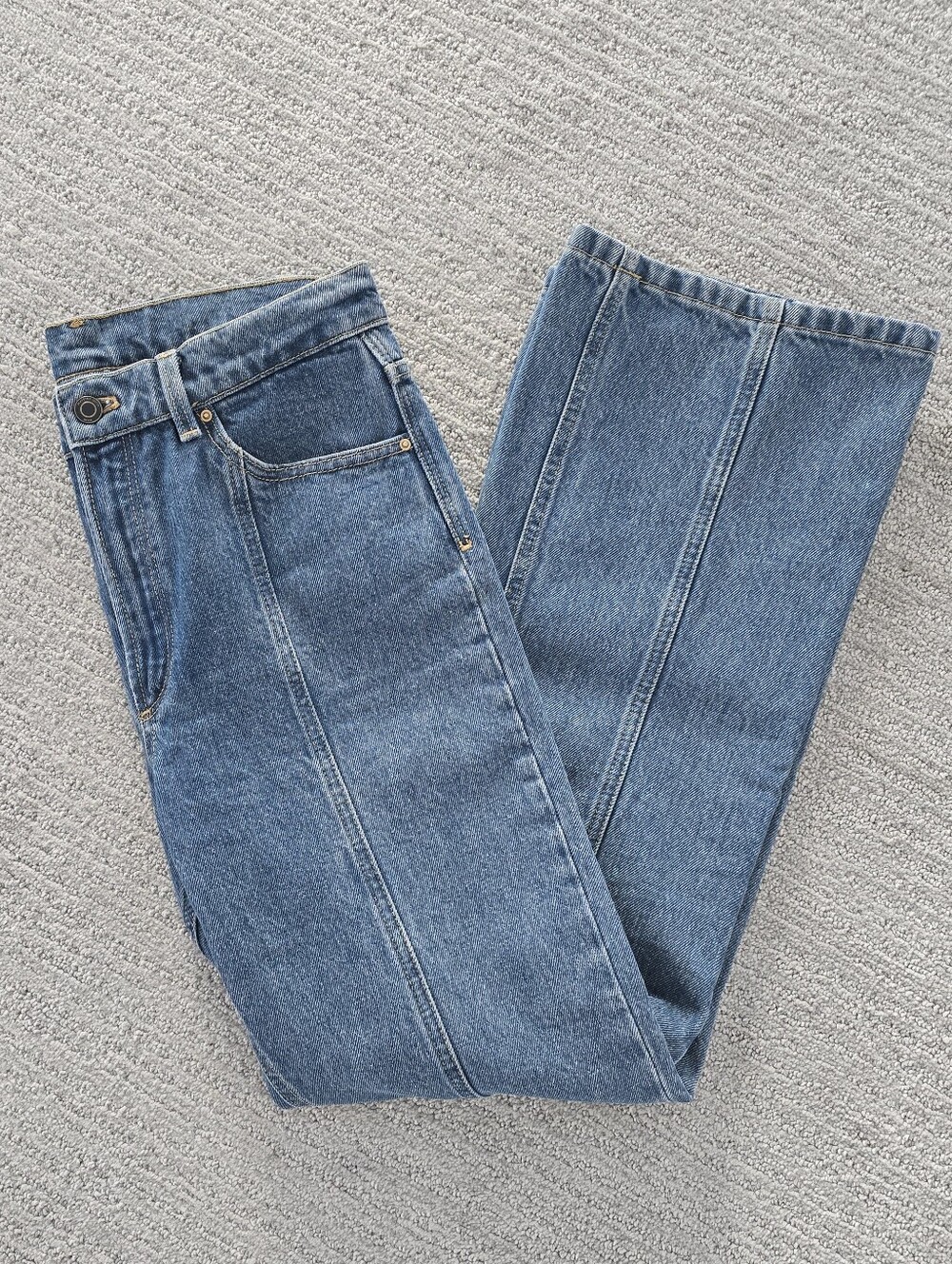 Massimo Dutti Classic High-Rise Blue Women’s Jeans With Front Seam